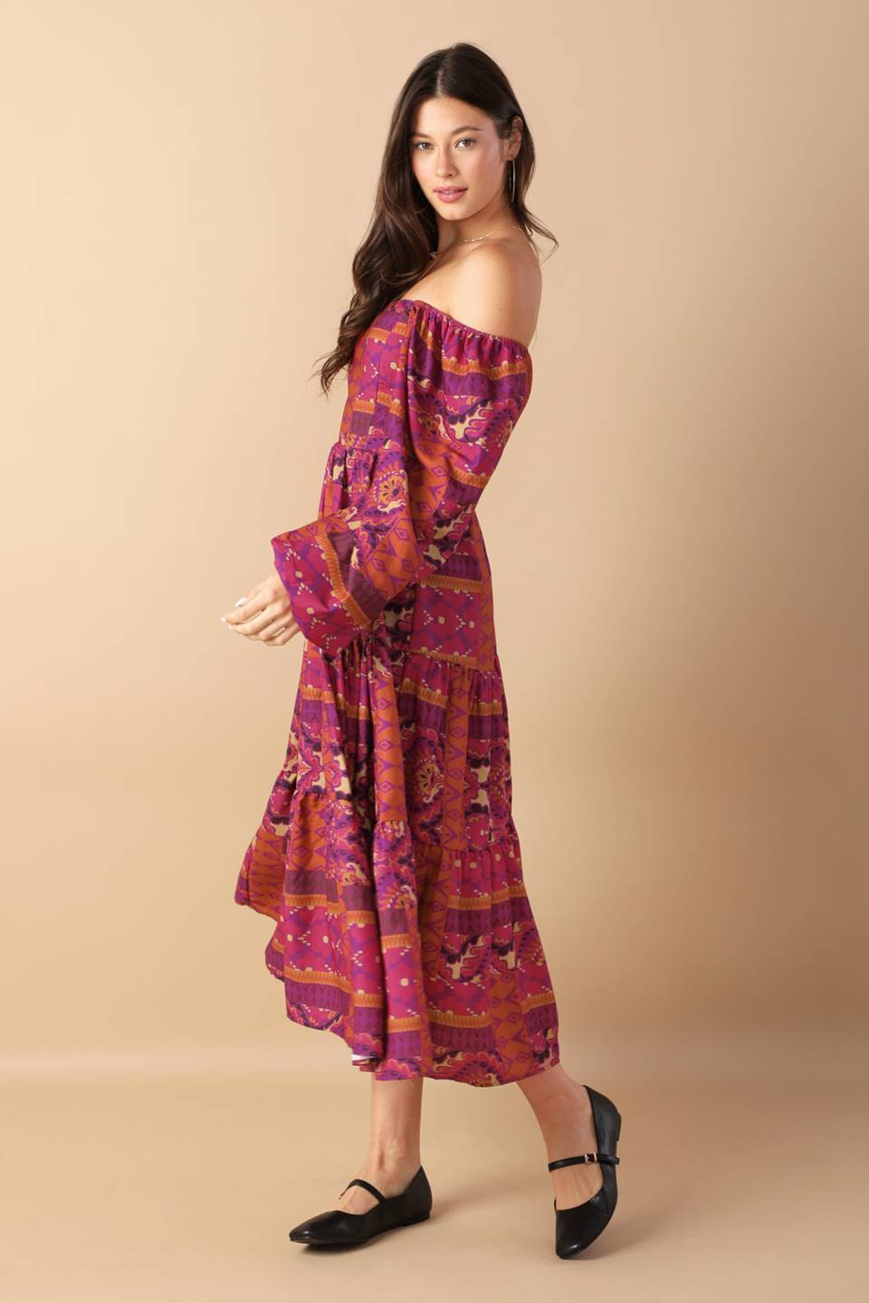 MELLOW MOMENTS WOVEN MIDI DRESS Flying Tomato